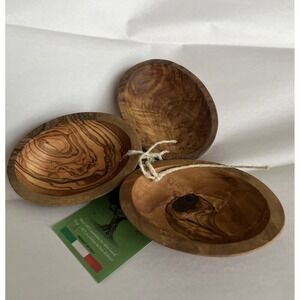 Arte Legno Olive Wood Dipping Bowls Set Of 3 Product of Italy. E154